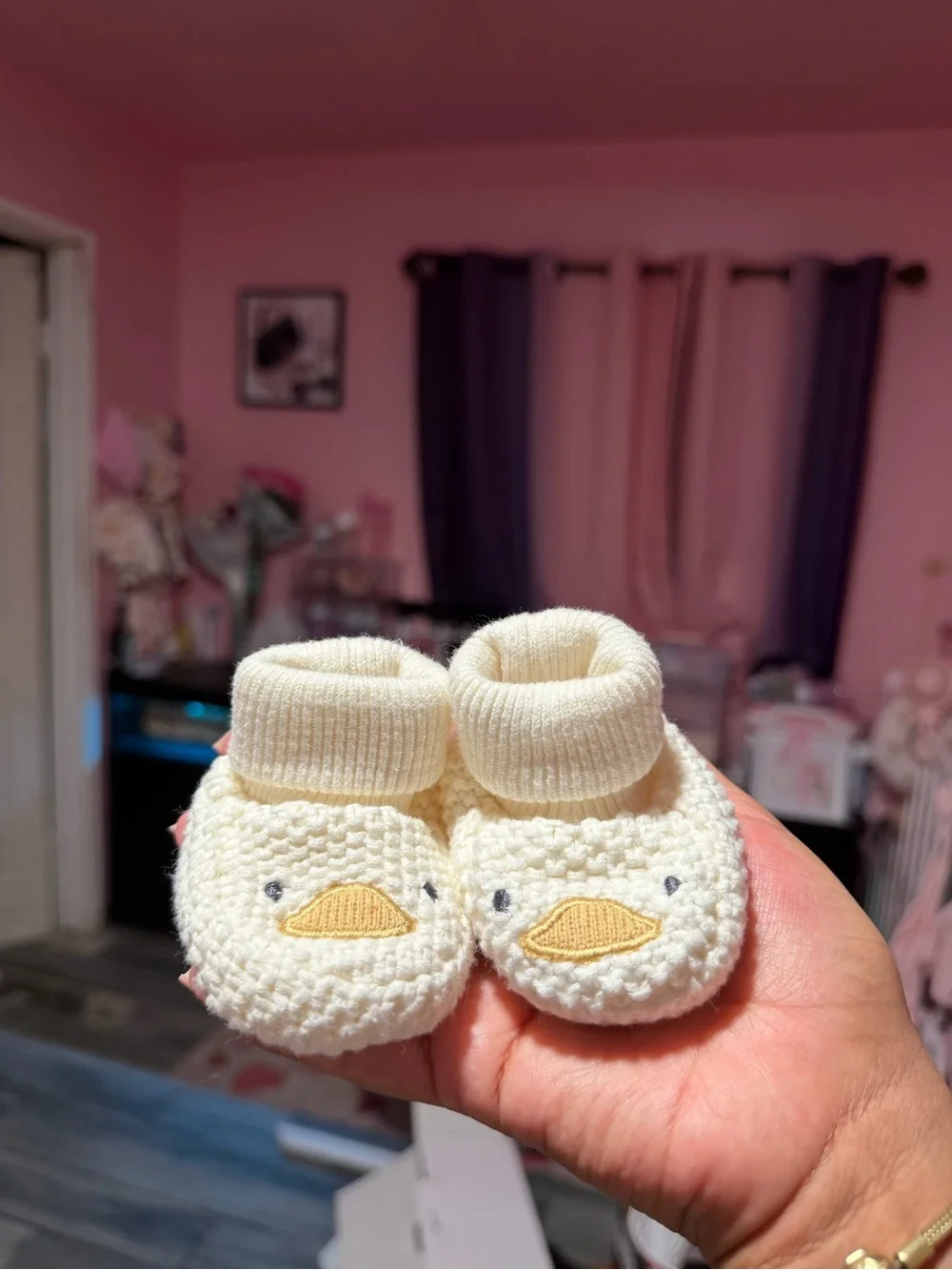 Carter's Cream Knit Duck Booties